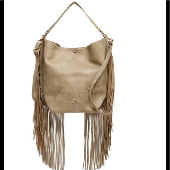 Pink Haley Handbags - SALE!! PH Leather Fringe Hobo in Gray